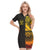 Marquesas Islands Tiki Polo Dress Gradient Marquesan Tattoo LT13 Black - Polynesian Pride