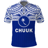 Chuuk Flag Polo Shirt Micronesia Style Blue LT13 Unisex Blue - Polynesian Pride