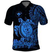 Hawaii Polynesian Polo Shirt Blue Sea Turtles Hawaiian LT13 Unisex Blue - Polynesian Pride