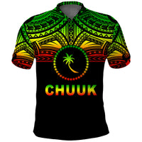 Custom Chuuk Flag Polo Shirt Micronesia Style Reggae LT13 - Polynesian Pride