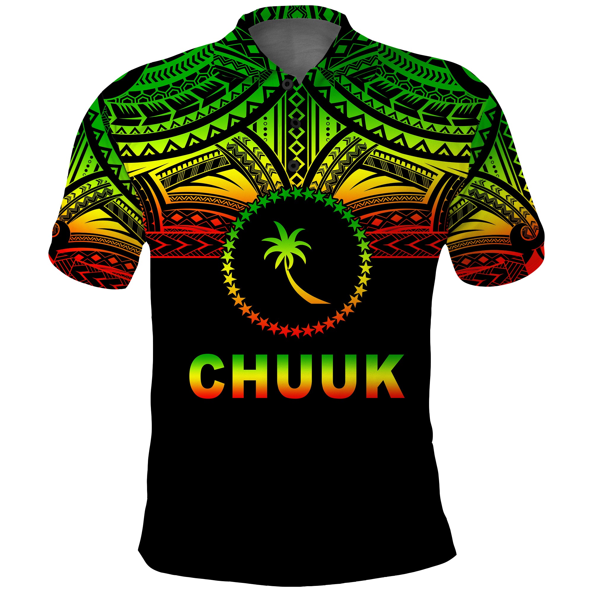 Chuuk Flag Polo Shirt Micronesia Style Reggae LT13 Unisex Reggae - Polynesian Pride