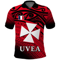 Uvea Chiefdom Wallis et Futuna Polo Shirt Polynesian Pattern and Flag LT13 Unisex Red - Polynesian Pride