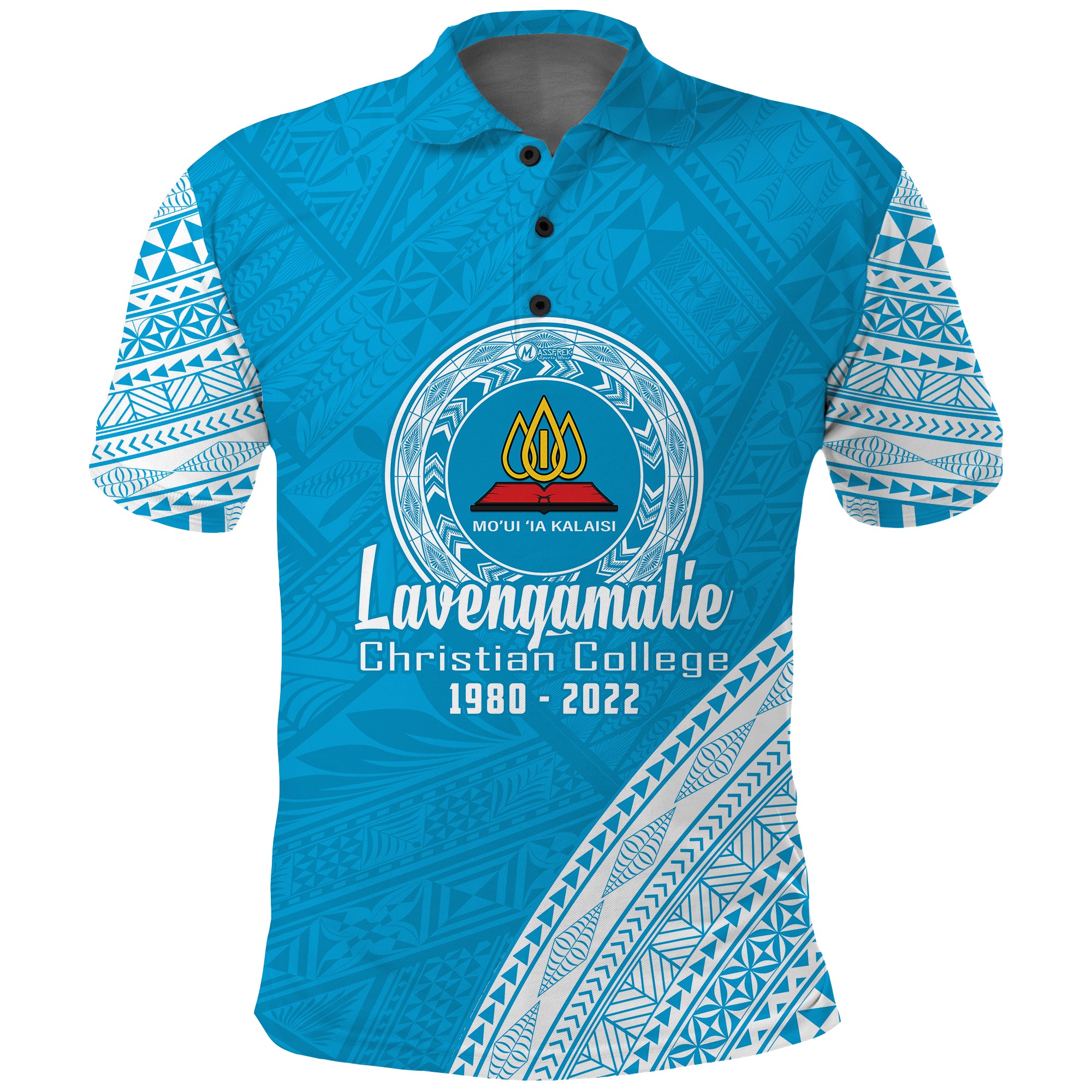 Lavengamalie College Tonga Polo Shirt Happy 42nd Anniversary LT13 Unisex Blue - Polynesian Pride