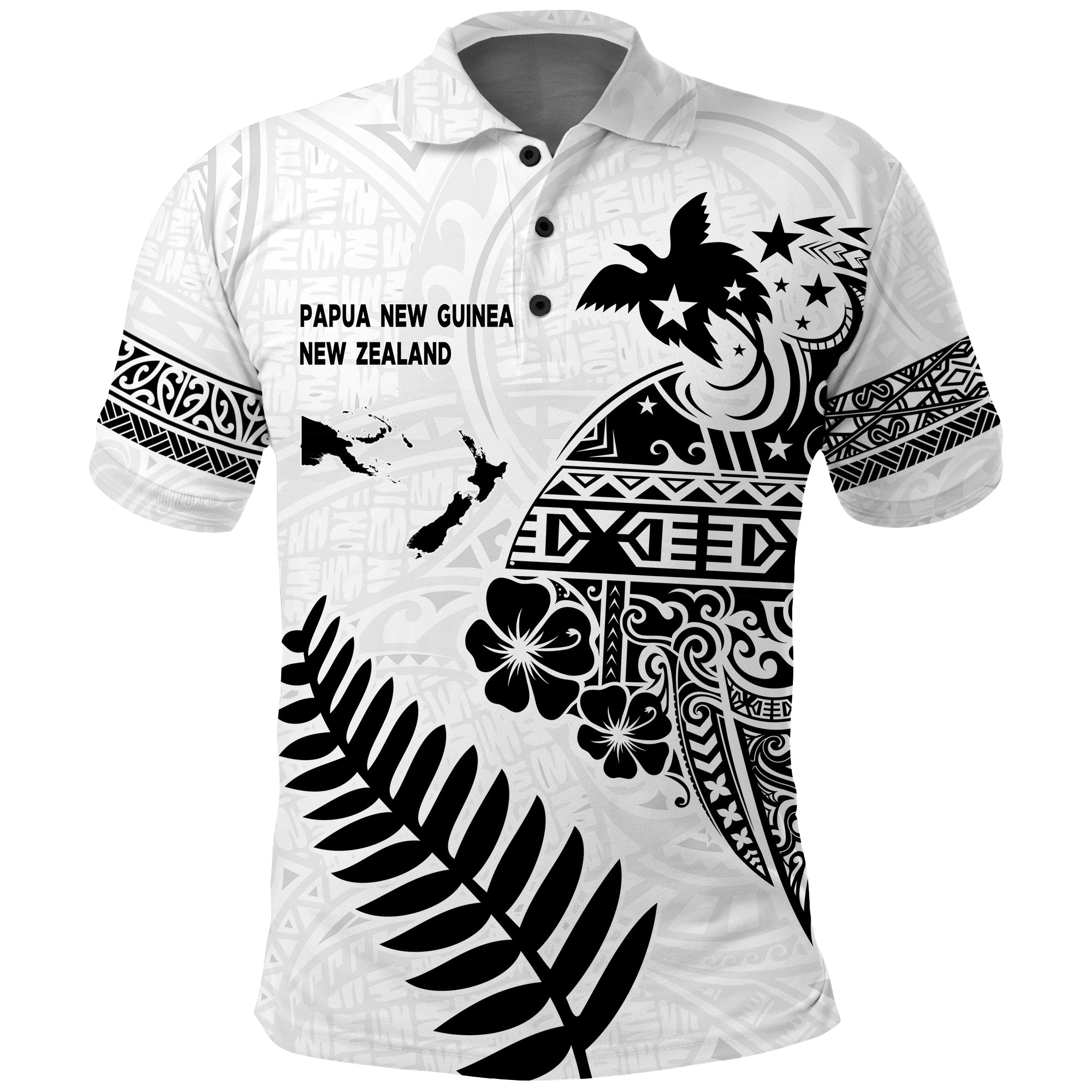 Papua New Guinea New Zealand Polo Shirt White Maori Polynesian LT13 Unisex White - Polynesian Pride