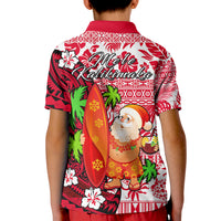 Mele Kalikimaka Polo Shirt KID Christmas Hawaii with Santa Claus LT13 - Polynesian Pride