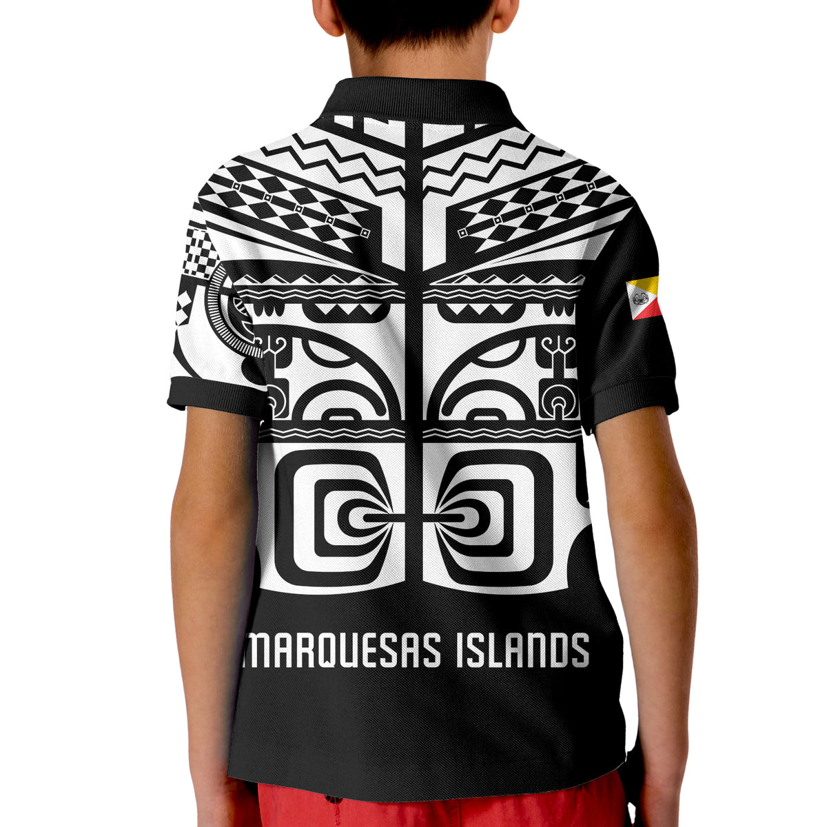Marquesas Islands Tiki Polo Shirt KID Marquesan Tattoo LT13 - Polynesian Pride