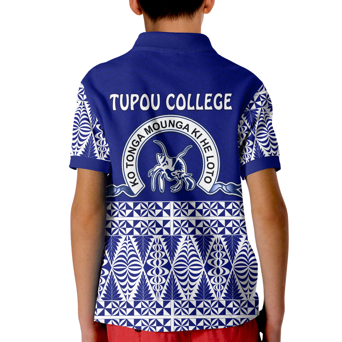 TOLOA Polo Shirt KID Tupou College Tonga Pattern LT13 - Polynesian Pride
