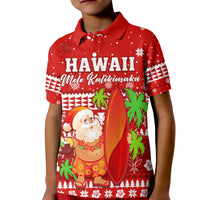 (Custom Personalised) Mele Kalikimaka Polo Shirt KID Santa Claus Hawaii Christmas LT13 - Polynesian Pride