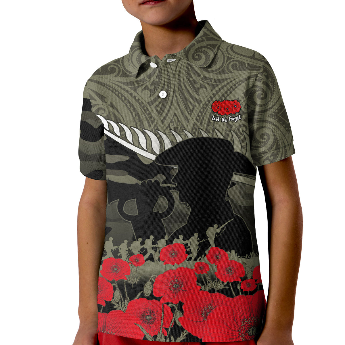 New Zealand ANZAC 2022 Polo Shirt Maori Camouflage LT14 - Polynesian Pride