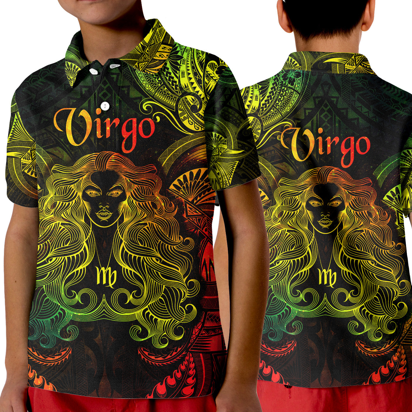 Virgo Zodiac Polynesian Polo Shirt KID Unique Style - Reggae LT8 Unisex Reggae - Polynesian Pride