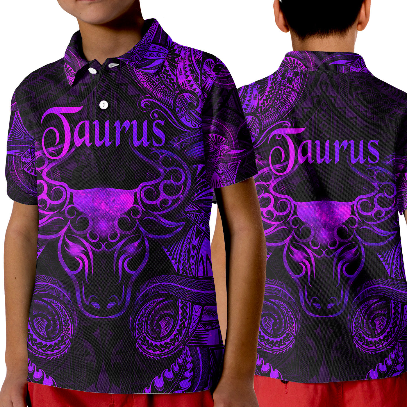 Taurus Zodiac Polynesian Polo Shirt KID Unique Style - Purple LT8 Unisex Purple - Polynesian Pride