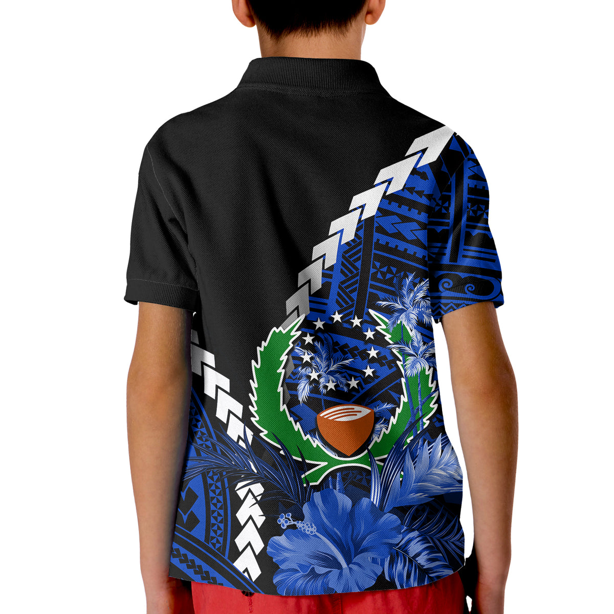 Pohnpei Polo Shirt KID Polynesian Style LT6 - Polynesian Pride