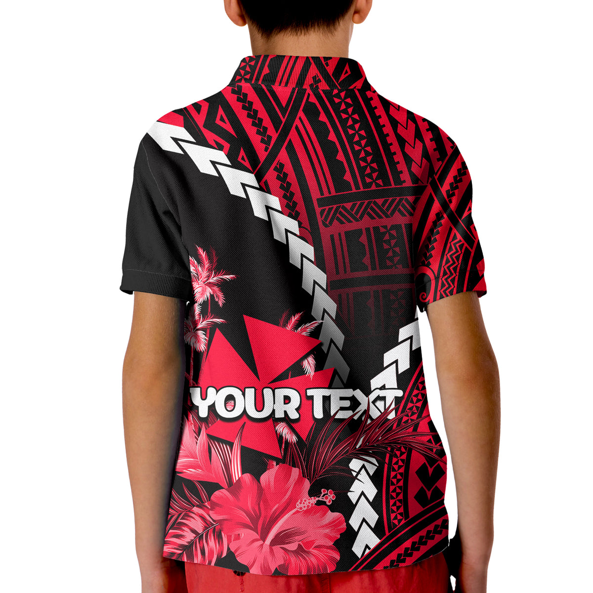 (Custom Personalised)Wallis and Futuna Polo Shirt KID Polynesian Style Red Color LT6 - Polynesian Pride