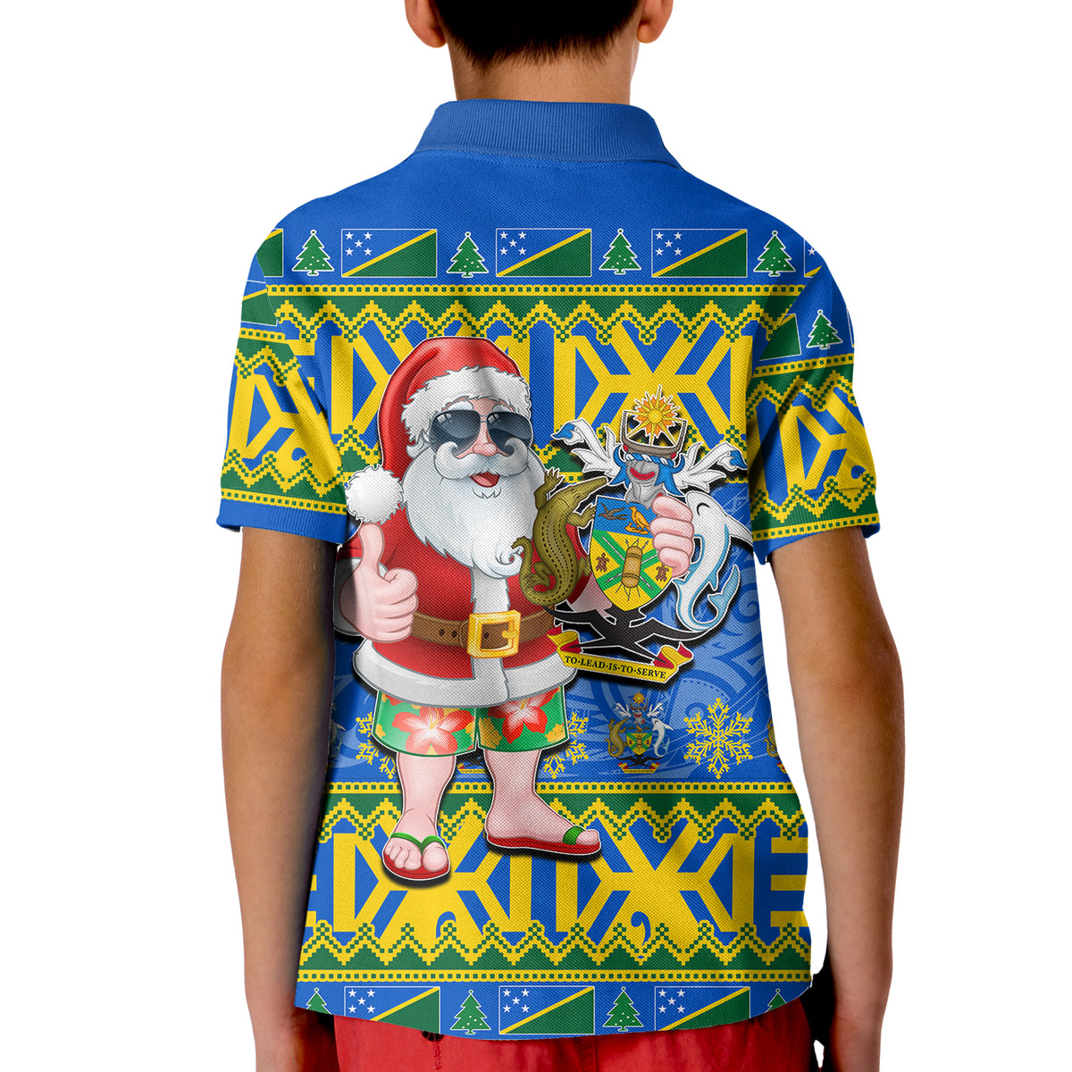 Solomon Islands Christmas Polo Shirt KID Cool Santa Claus LT6 - Polynesian Pride