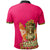 Hawaii All Over Polo Shirt Aloha Hawaii Tiki Statue(Pink) - Polynesian Pride