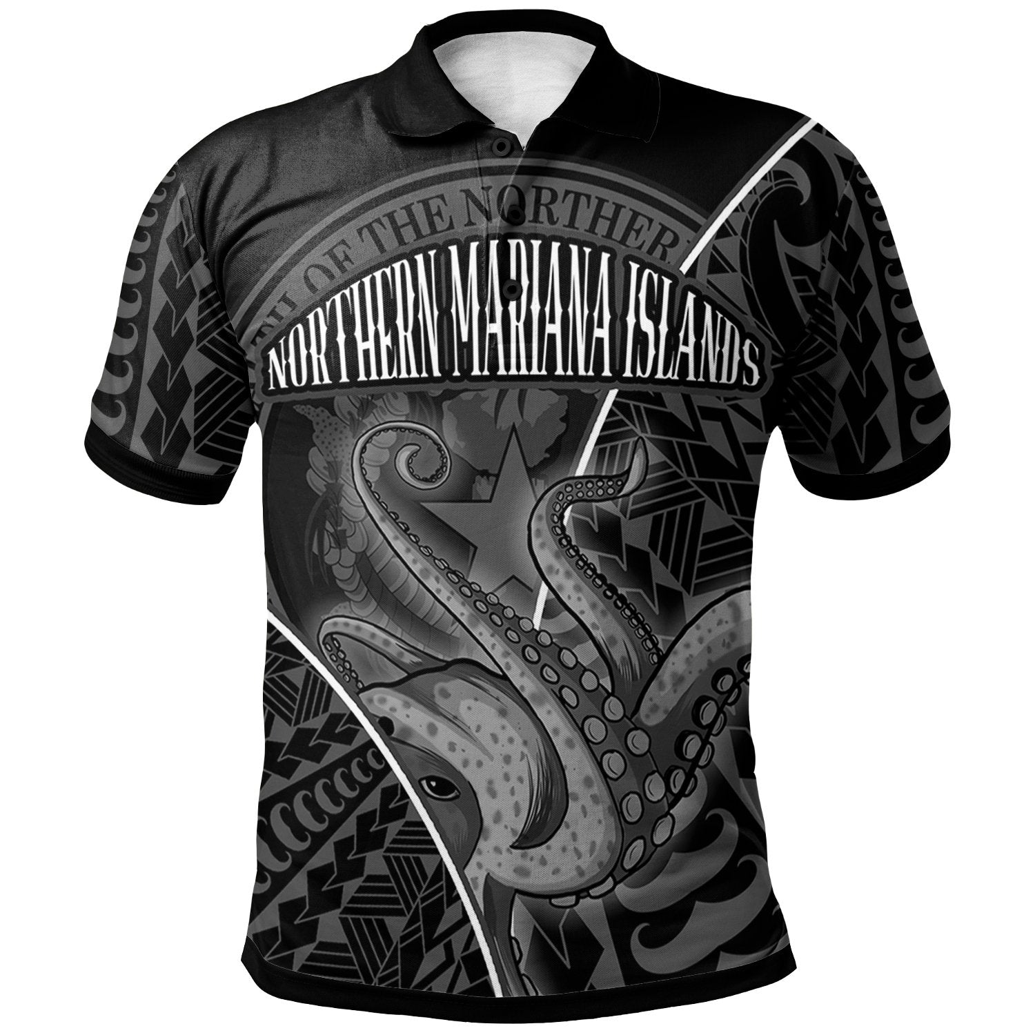 Northern Mariana Islands Polo Shirt Octopus Style White Color Unisex White - Polynesian Pride