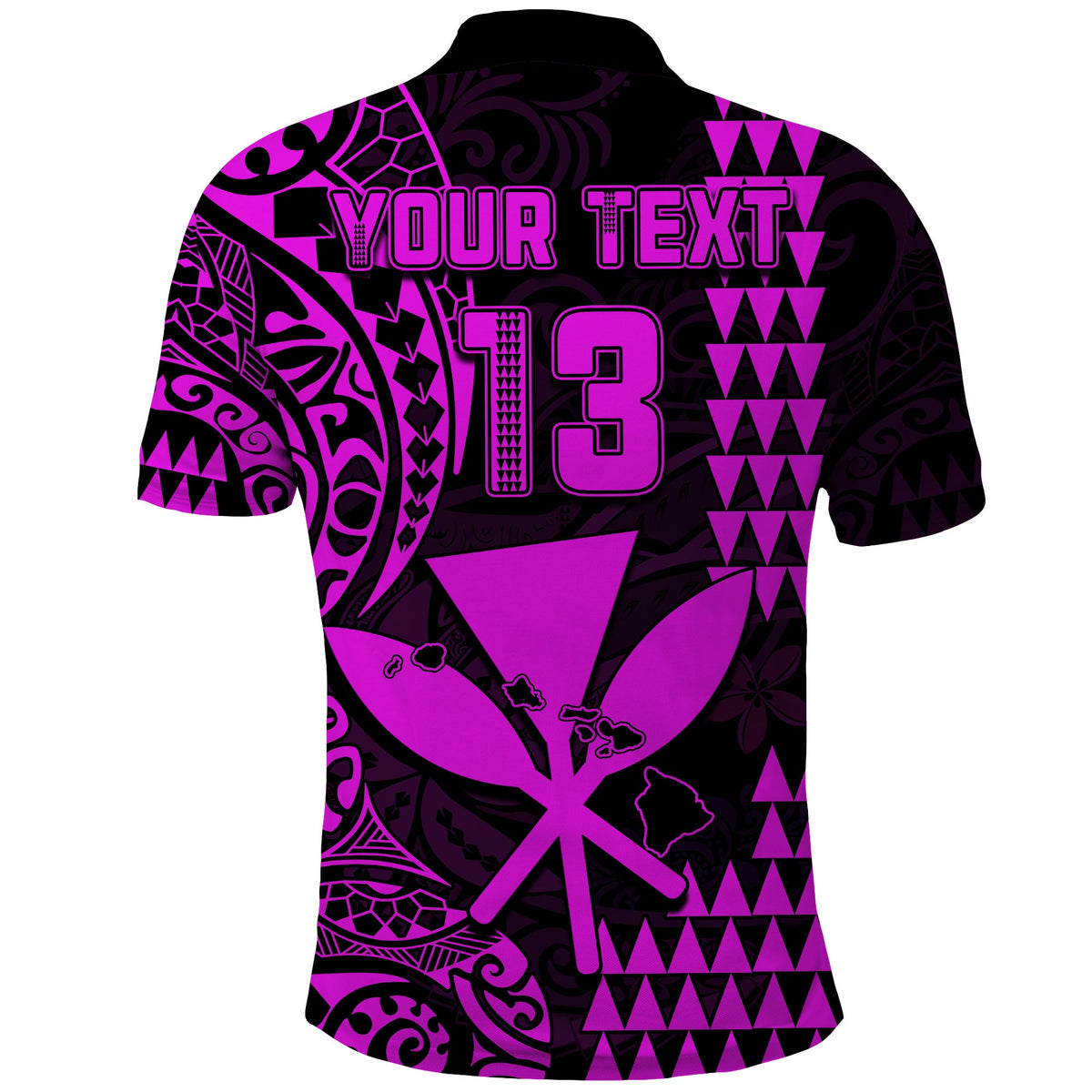 (Custom Text and Number) Hawaii Day Kakau Polo Shirt Proud To Be Hawaiian Purple King Kamehameha and Kanaka Maoli LT13 - Polynesian Pride