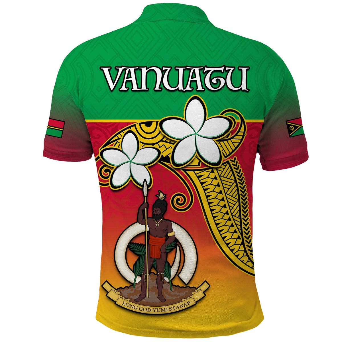 Vanuatu Novelty Polo Shirt Frangipani Tropical Spa Flower LT13 - Polynesian Pride
