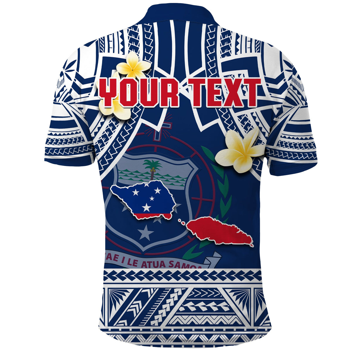 Custom Samoa Polo Shirt Samoan Plumeria Flowers Mix Polynesian Pattern LT14 - Polynesian Pride
