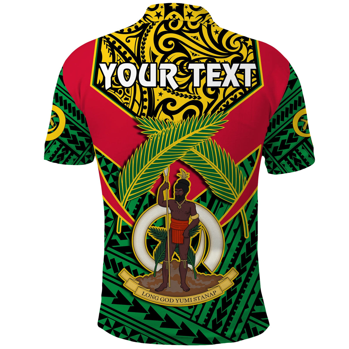 Custom Vanuatu Rugby Polo Shirt Coat Of Arms Polynesian Pattern LT14 - Polynesian Pride