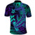 Custom Polynesian Polo Shirt Purple Paradise Hawaiian Tribal Hammerhead Shark LT14 - Polynesian Pride