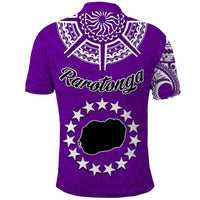 Rarotonga Cook Islands Polo Shirt Turtle and Map Style Purple LT13 - Polynesian Pride