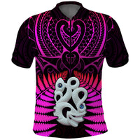 New Zealand Polo Shirt Aotearoa Fern Hei Tiki Purple Style LT13 Purple - Polynesian Pride