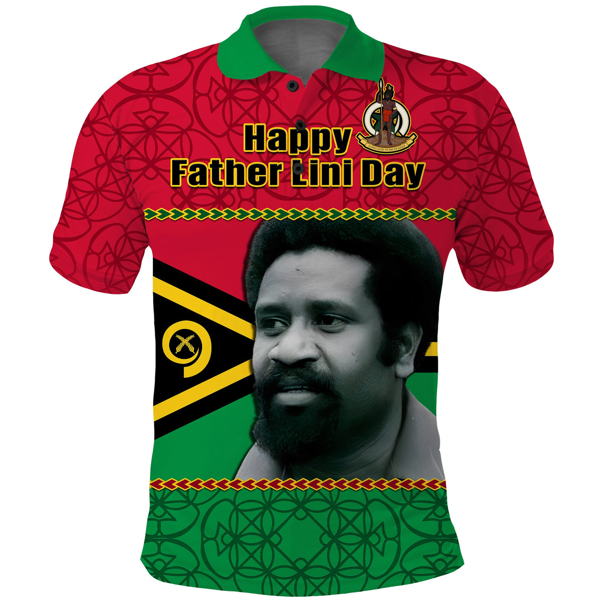 Custom Vanuatu Polo Shirt Vanuatuan Flag Sand Drawing Happy Father Lini Day LT14 - Polynesian Pride