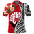 Tahiti Islands Polo Shirt Polynesian Shark Mix Tropical Flowers LT14 Adult Red - Polynesian Pride