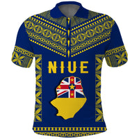 Custom Niue Polo Shirt Happy Constitution Day Niuean Hiapo Crab With Map LT14 - Polynesian Pride