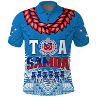 Custom Personalise Text and Number Toa Samoa Rugby Polo Shirt Manu Siva Tau Style Ulafala LT13 - Polynesian Pride