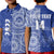 (Custom Text and Number) Tupou Tonga College Polo Shirt Class Of Year Tongan Ngatu Pattern LT14 Kid Blue - Polynesian Pride