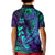 Custom Polynesian Polo Shirt Purple Paradise Hawaiian Tribal Hammerhead Shark LT14 - Polynesian Pride