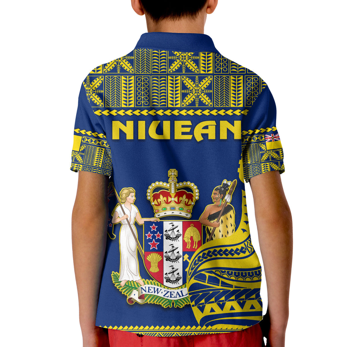 Niue Polo Shirt KID Hiapo Mix Polynesian Happy Constitution Day LT14 - Polynesian Pride
