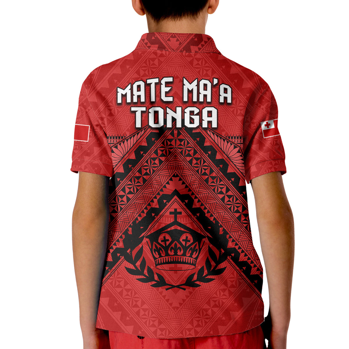 Tonga Rugby MMT Polo Shirt KID Ngatu Mate Maa Tonga Simple LT13 - Polynesian Pride