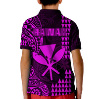 Hawaii Day Kakau Polo Shirt KID Proud To Be Hawaiian Purple King Kamehameha and Kanaka Maoli LT13 - Polynesian Pride