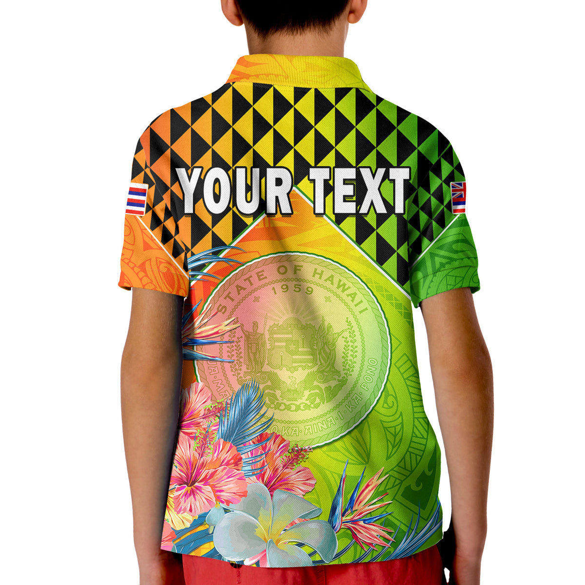 Custom Happy Hawaii Fathers Day Polo Shirt Hawaiian Tribal Kanaka Maoli Hibiscus LT14 - Polynesian Pride