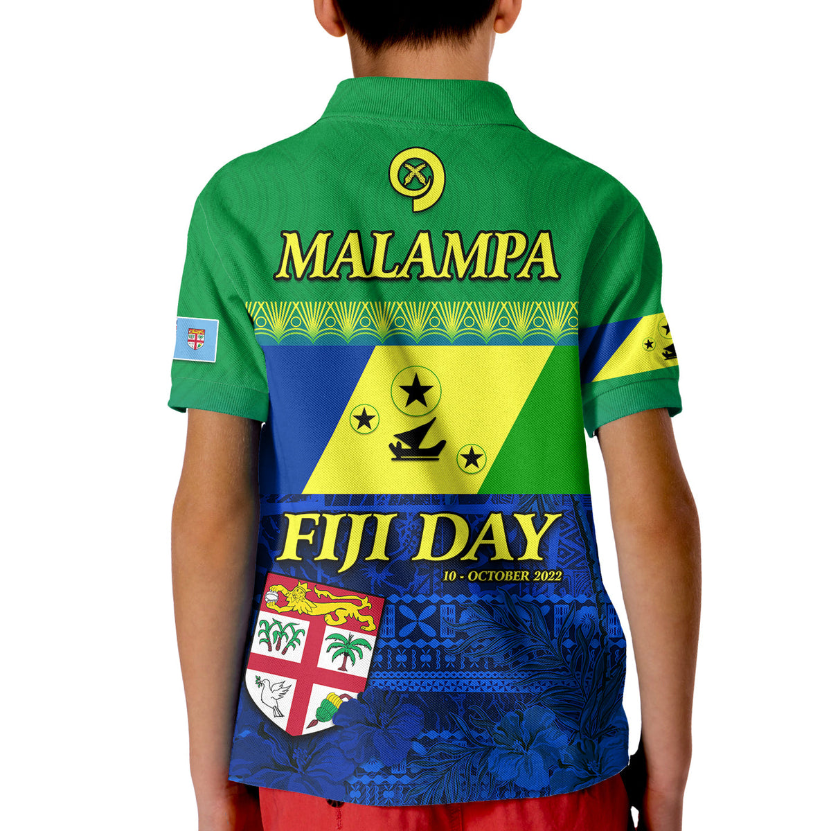 Malampa Fiji Day Polo Shirt KID Vanuatu Polynesia mix Flowers LT13 - Polynesian Pride