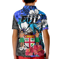 Fiji Tie Dye Polo Shirt Polynesian Blue Tribal Creative Tropical Flowers LT13 - Polynesian Pride