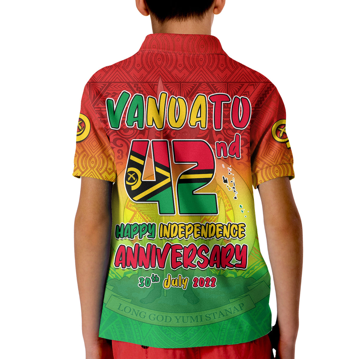 Vanuatu Independence Day Polo Shirt 42nd Anniversary Yumi Yumi Yumi LT13 - Polynesian Pride