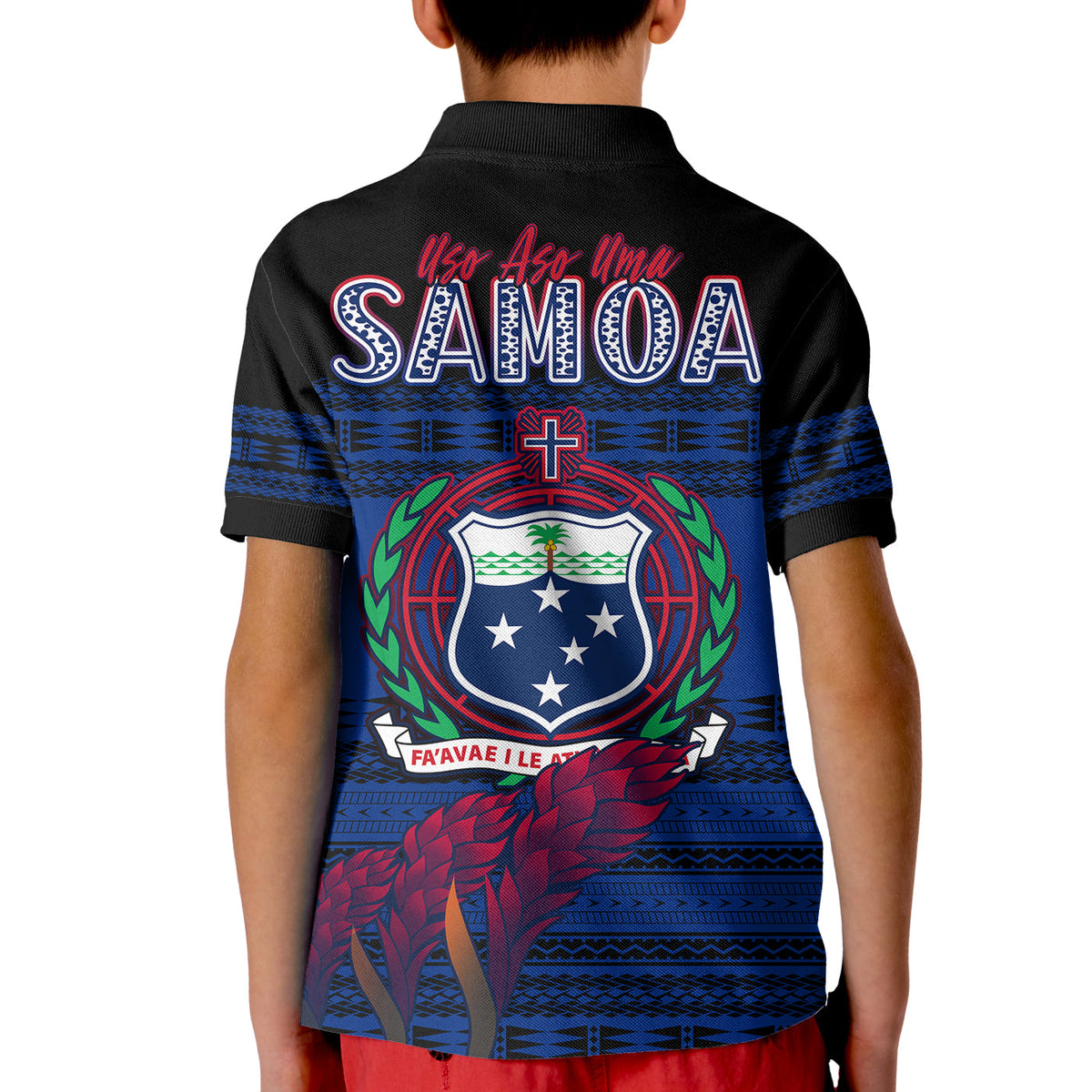 Toa Samoa Rugby Polo Shirt Uso Aso Uma Go Champions Blue LT13 - Polynesian Pride