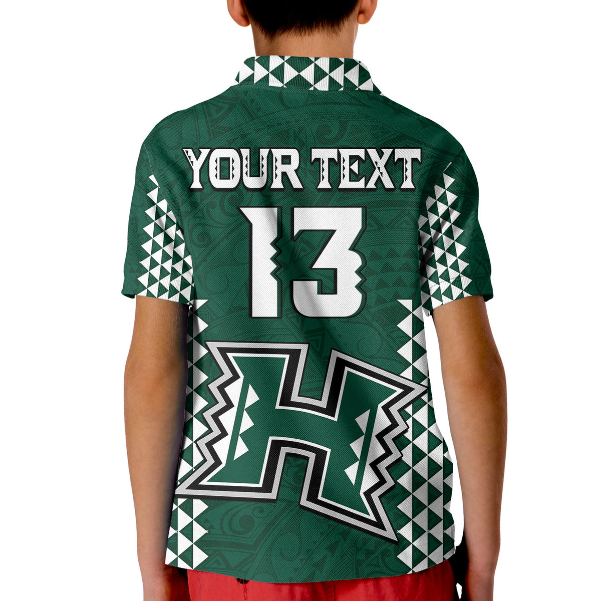 (Custom Text and Number) Hawaii Football Polo Shirt KID Kakau Warrior Be Stronger LT13 - Polynesian Pride