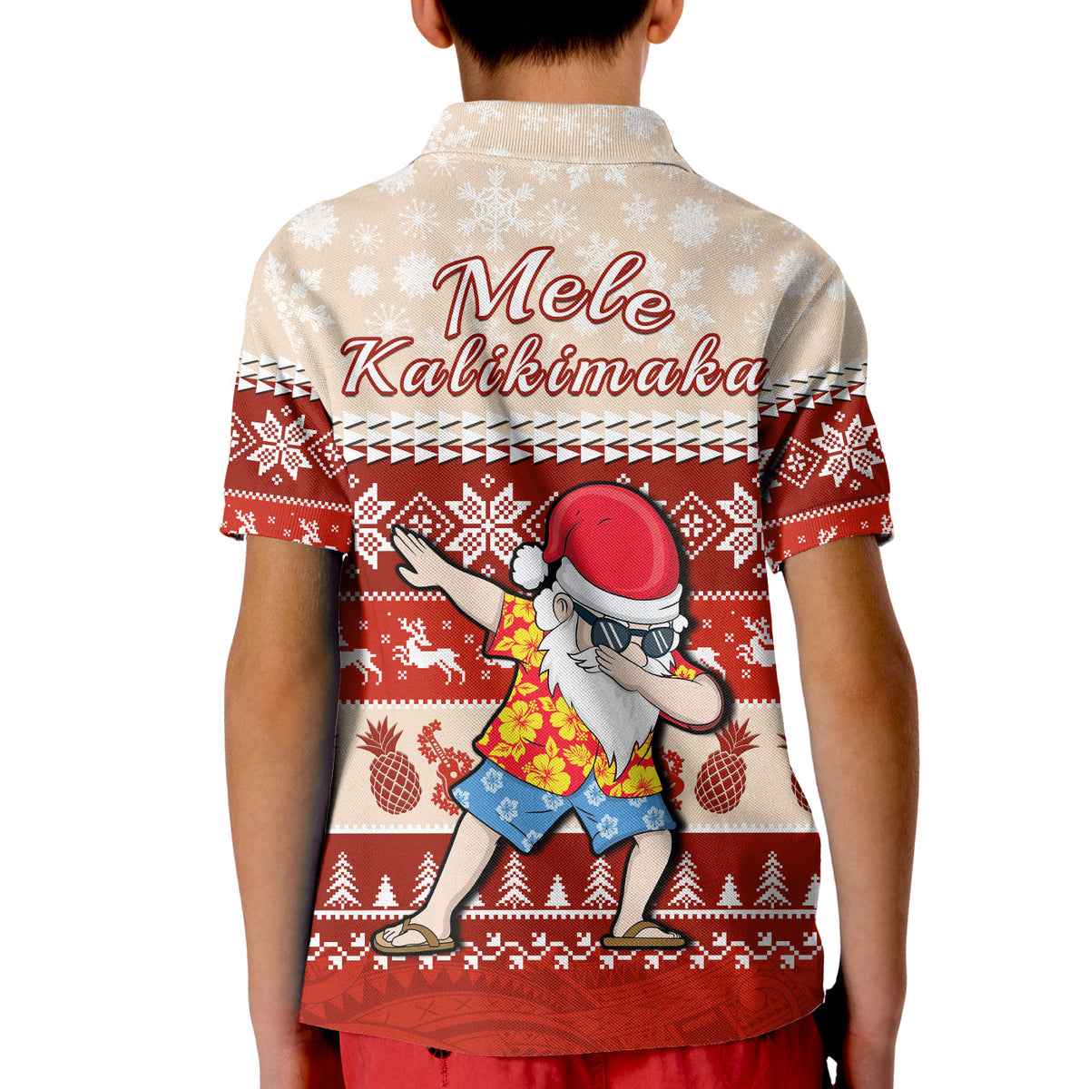 Hawaii Mele Kalikimaka Polo Shirt Dabbing Santa Red Merry Christmas LT14 - Polynesian Pride