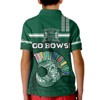 Hawaii Football Polo Shirt KID Kakau Rainbow Warriors Helmet Go Bows LT14 - Polynesian Pride