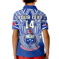 (Custom Text and Number) Samoa Rugby Polo Shirt Manu Samoa 7s Ginger Blue Polynesian LT14 - Polynesian Pride