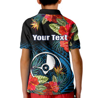 (Custom Personalised) Yap State Polo Shirt KID FSM Hibiscus Flowers Mix Polynesian LT14 - Polynesian Pride
