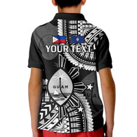 Custom Guam Philippines Polo Shirt Guaman Filipinas Together Black LT14 - Polynesian Pride