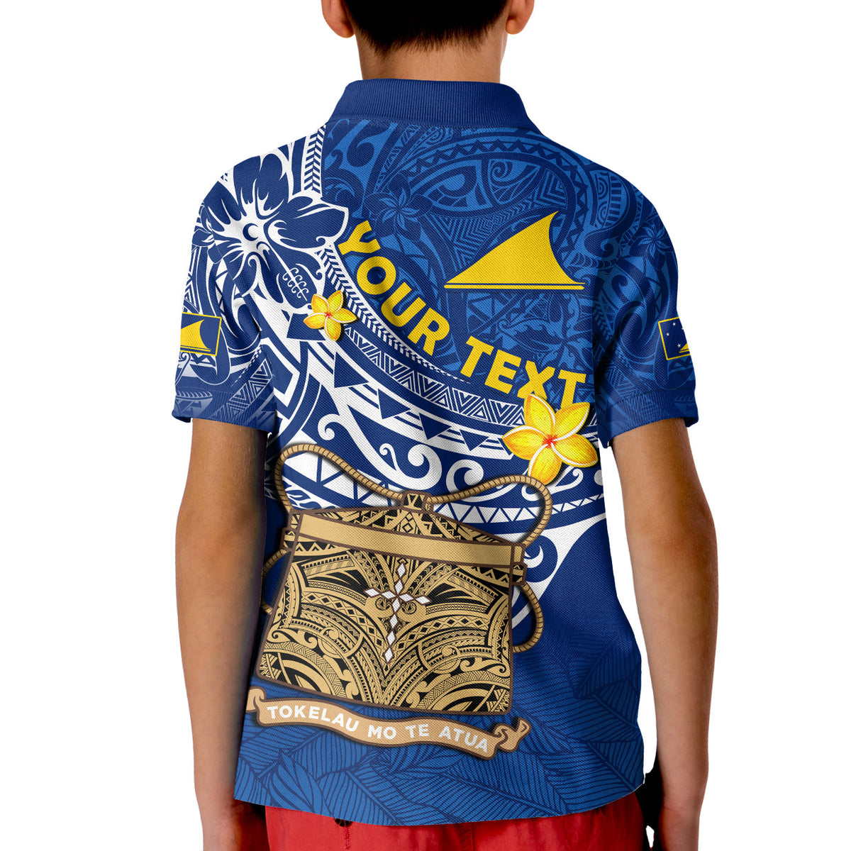 Custom Tokelau Polo Shirt KID National Badge Polynesian Happy 74th Independence Anniversary LT14 - Polynesian Pride
