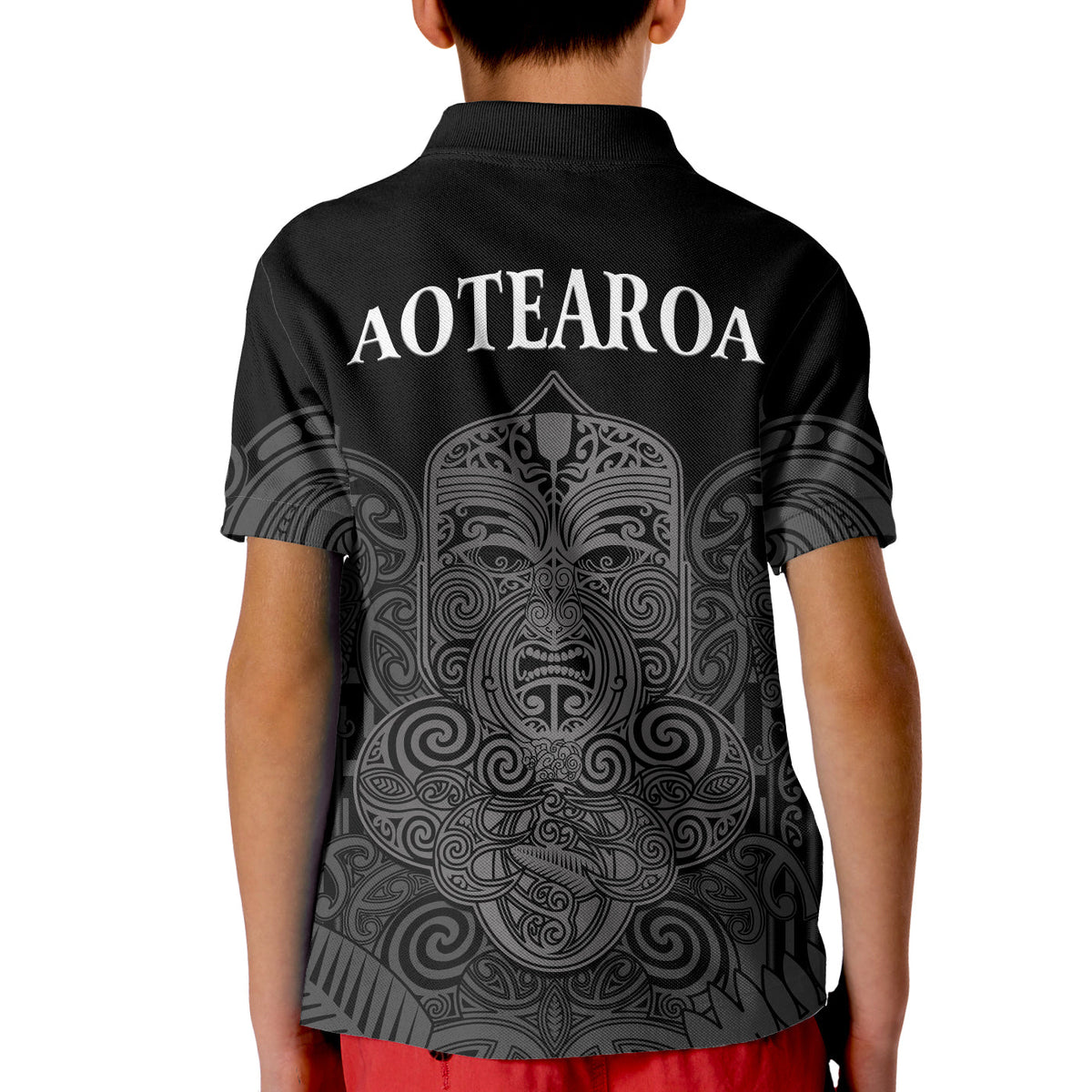 New Zealand Tiki Rugby Polo Shirt KID NZ Maori Koru Pattern Ver.01 LT14 - Polynesian Pride
