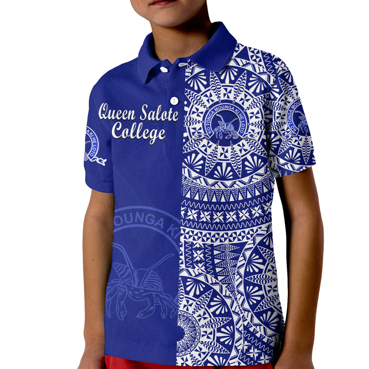 Custom Queen Salote Tonga College Polo Shirt Tongan Ngatu Pattern LT14 - Polynesian Pride